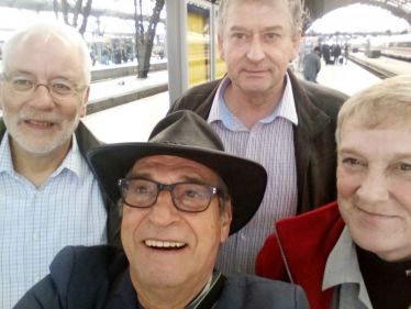 v.l.n.r. - Frater Matthias Lindges, Karl Polifka, Emanuel Dunke, Karen Sprenger